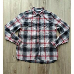 Woolrich Plaid Button Down Shirt Red & Black Womens Medium